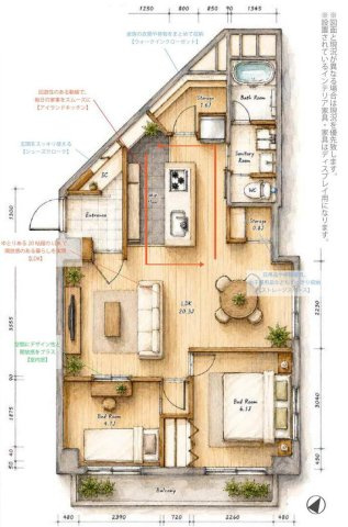 【間取り】 | 西八王子ハイツＢ棟 | 2LDKは、リビングダイニングキッチンと二つの居室がある間取りでございます。夫婦や小さなお子さんのいるご家庭に特におすすめで、リビングで家族団らんを楽しみつつ、個室でプライベートな時間も確保できます。