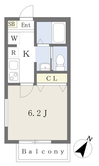 南東向き・6.2帖のお部屋