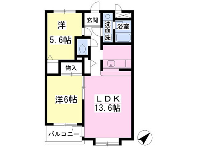 ファミリー向け2LDKタイプ♪