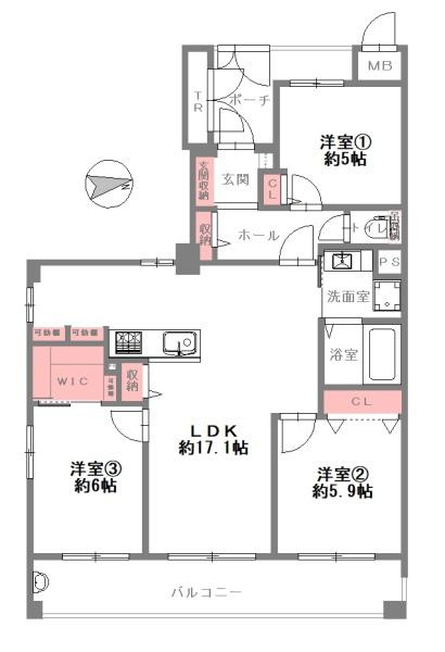 メロディーハイム楠葉７番館　中古 マンションの間取り