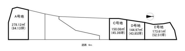 桜井市大字河西の売地の土地図|こちらはＡ号地です！