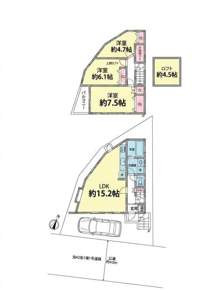 藤沢市城南１丁目の中古一戸建の間取り