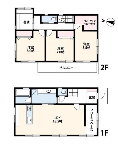横浜市港南区大久保３丁目の中古一戸建の間取り