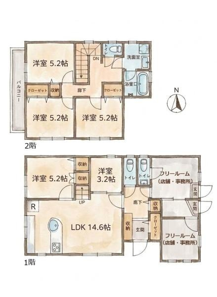 横浜市港南区芹が谷１丁目の中古一戸建の間取り