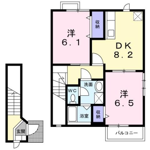 【間取り】 | ぺアハウスヒロセ　Ａ