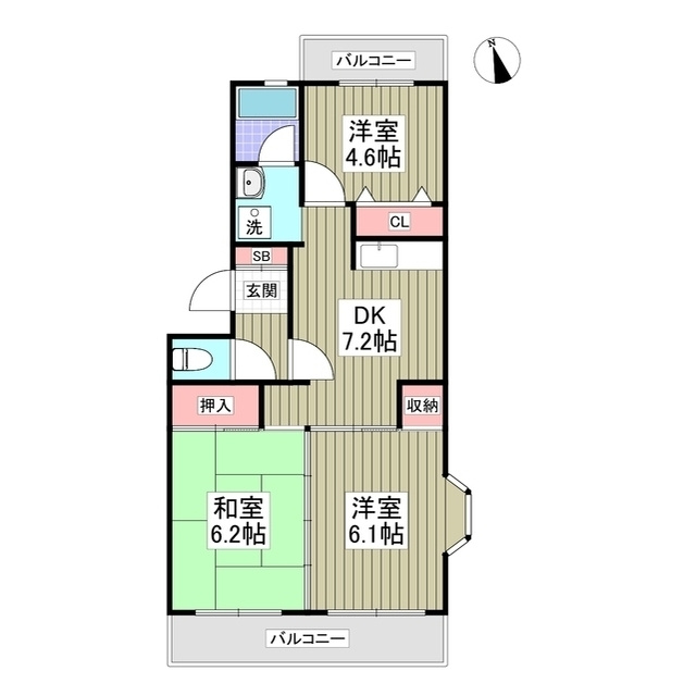 レグルス松戸B棟の間取り