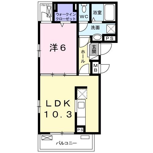 コンテ　Ｍの間取り|間取りです。