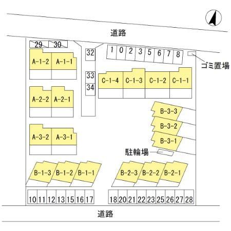 ガーデンタウン松島　B-3棟 B-3-の区画図