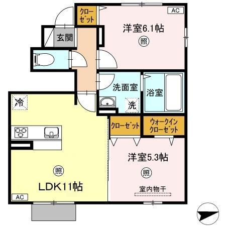 シャルム　B棟の間取り