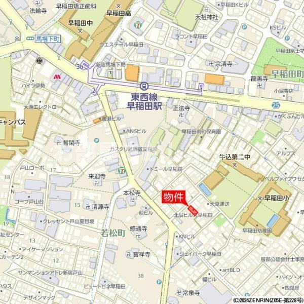 北辰ヒルズ早稲田【おとり物件なし】#学生・社会人にオススメ！初期費用分割払いOK！の地図