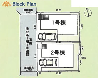 寒川町宮山第24　新築戸建　全２棟１号棟の区画図
