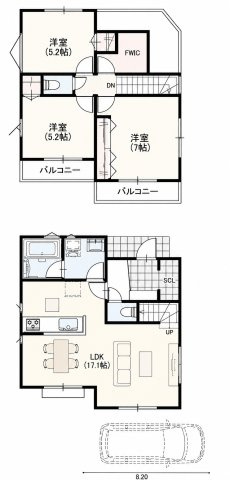 中央線 国分寺駅 21分 売地 小金井市貫井南町5丁目の土地図＋建物プラン例