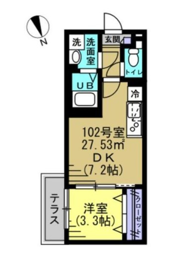 松戸市上本郷のアパートの間取り