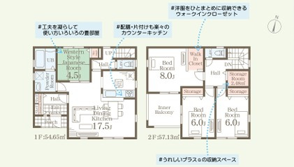 【いわき市平城東１丁目／1号棟】　◆◆必ずもらえる！選べる！キャンペーン実施中♪◆◆の間取り|【1号棟間取図です】
