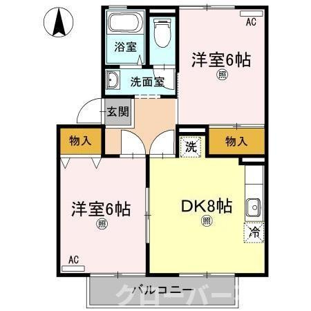 ベルコート B棟の間取り