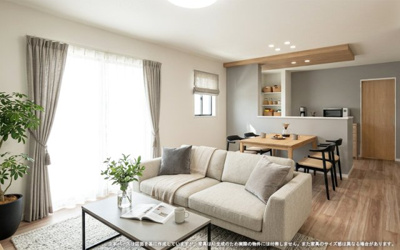 【完成予想図】 | 【LDK　イメージパース】
※画像は設計図面を基に作成したイメージです。
