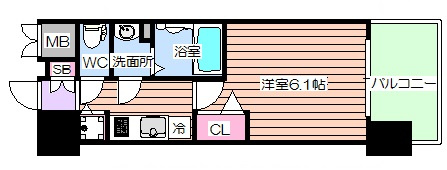 【間取り】 | プレサンス南森町駅前