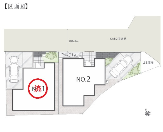 船橋市田喜野井5丁目の区画図