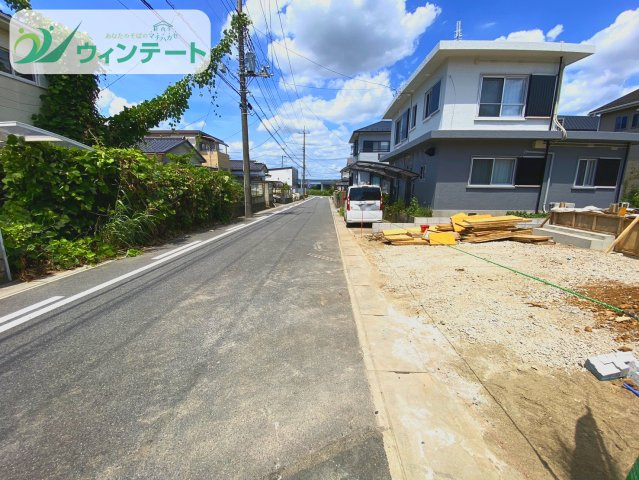 牛久市上柏田　第9　新築戸建ての前面道路含む現地写真|建築の進捗に応じて見学も可能です。現地で暮らしのイメージを膨らませてください。