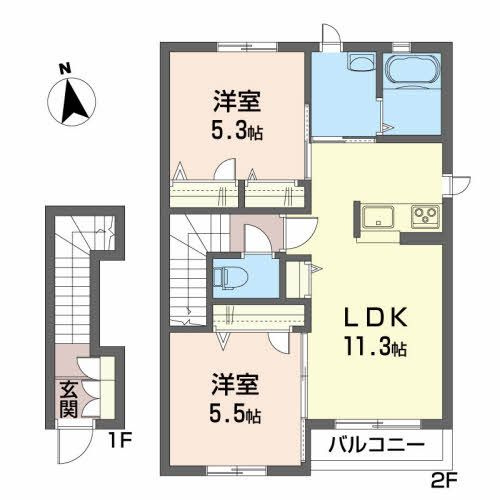 シャーメゾン朝日ヶ丘Ｄの間取り