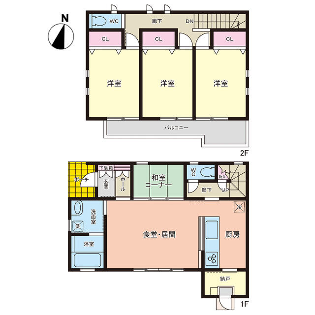 高知市南久万　中古戸建ての間取り