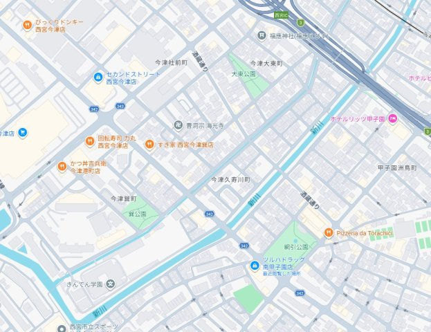 西宮市今津久寿川町　新築一戸建ての地図