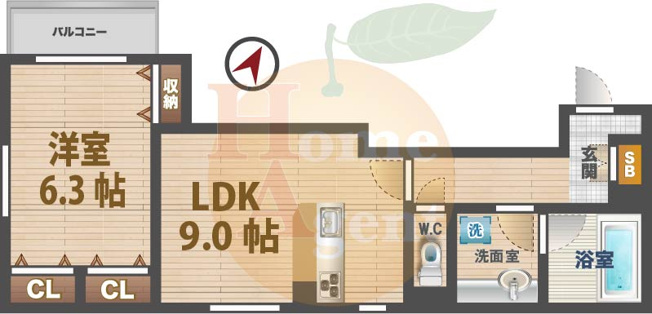【間取り】 | サンフィオーレ | 1LDKのお部屋です。