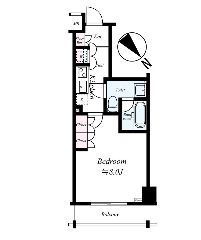 板橋区東新町１丁目の賃貸マンションの間取り