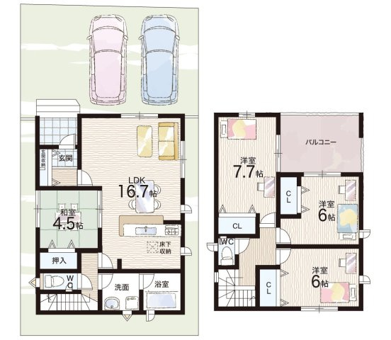 ★彦根市後三条町　第8期　新築一戸建ての間取り|2号地