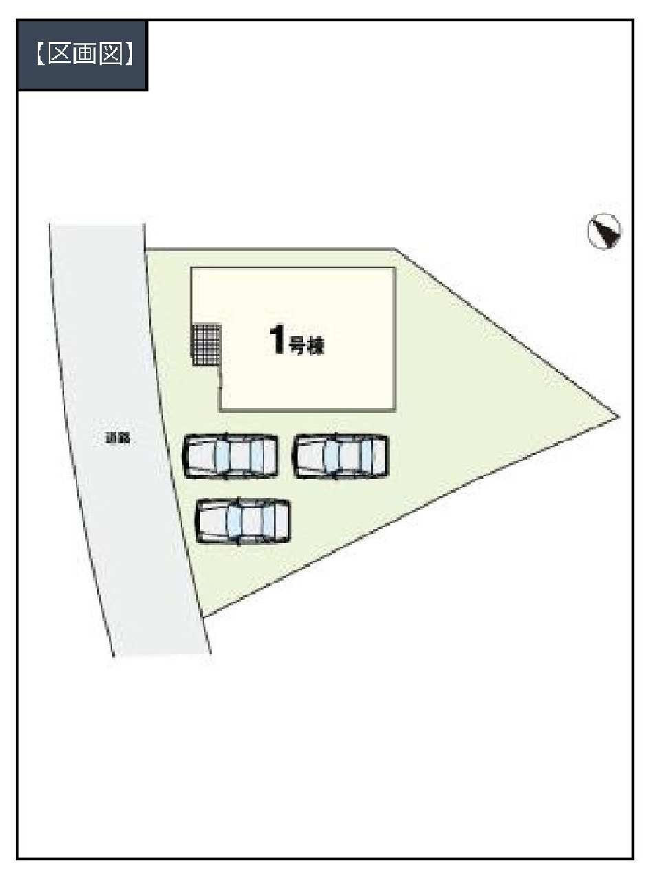 新築　高崎市阿久津町1期　１号棟の区画図|1号棟　区画図　北西側接道幅員約5.9ｍ
