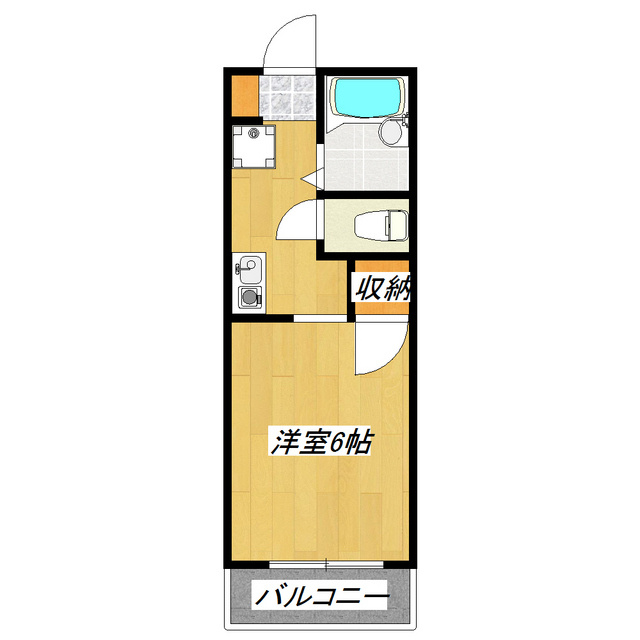 コーポ荻野の間取り|バストイレ別の１Ｋです☆