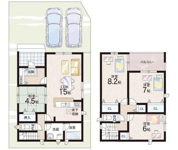 ★彦根市後三条町　第8期　新築一戸建ての間取り|3号地