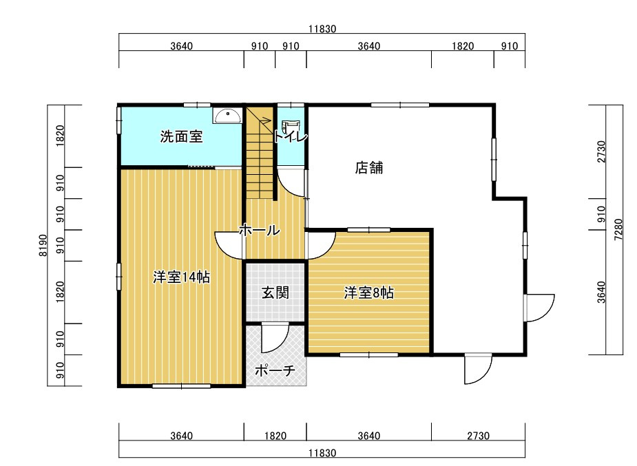 元町売家の間取り|１階　キッチン、浴室取り外しています