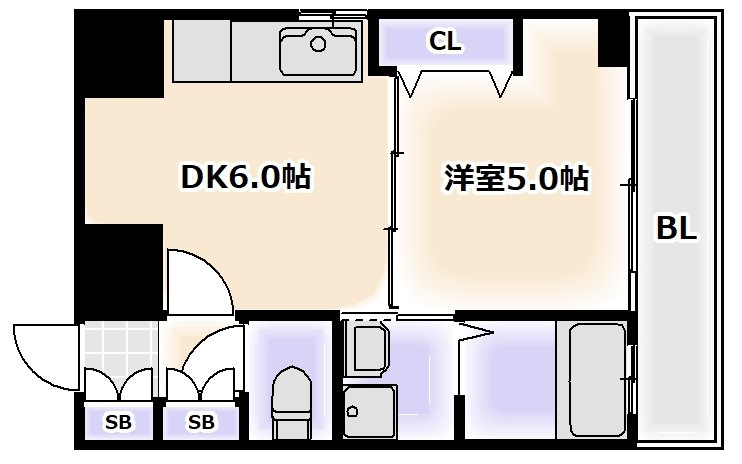 カシェット住吉の間取り