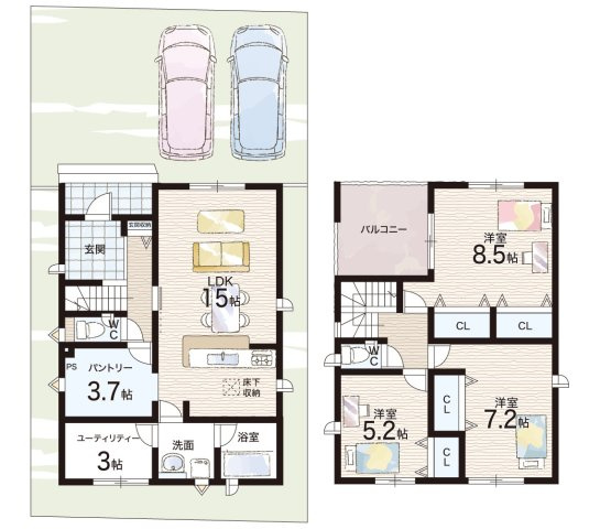 彦根市後三条町　第8期　新築一戸建ての間取り|1号地