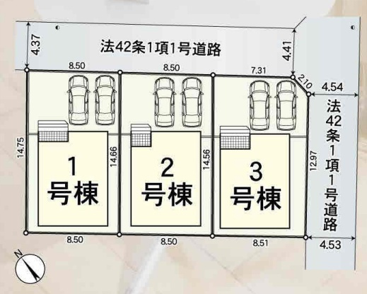 彦根市後三条町　第8期　新築一戸建ての区画図|全３区画
