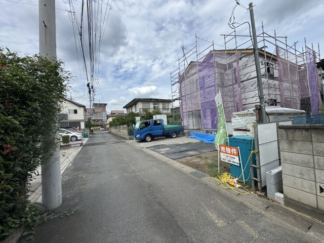 新築　前橋市上新田町2期　１号棟の前面道路含む現地写真|現地写真　南側接道幅員約4ｍ