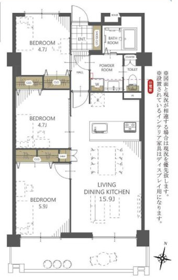 ホワイトピア周船寺の間取り