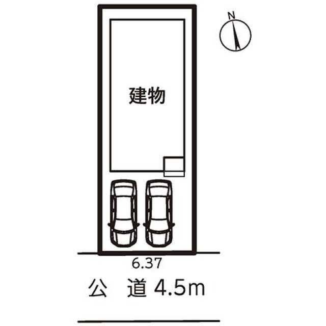豊橋市仁連木町の新築一戸建の区画図|並列2台駐車可能