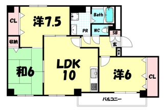 【間取り】 | グランシャリオ山手田邉