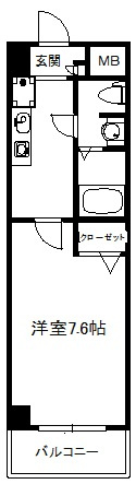 大阪市中央区和泉町１丁目の賃貸マンションの間取り