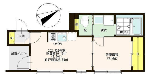 大阪市西淀川区千舟３丁目のアパートの間取り