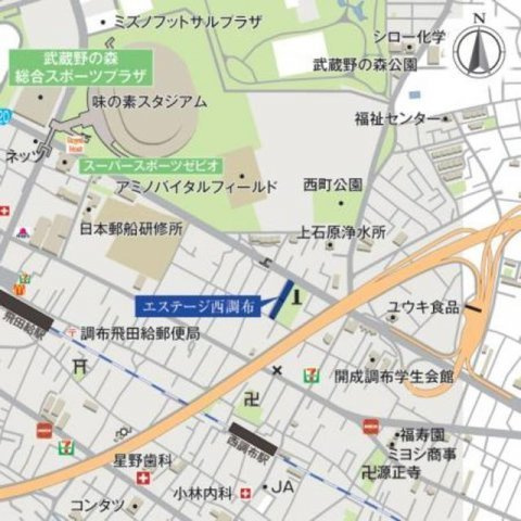 エステージ西調布の地図|先行申込受付中♪お電話がご案内スムーズです♪オンラインもOK