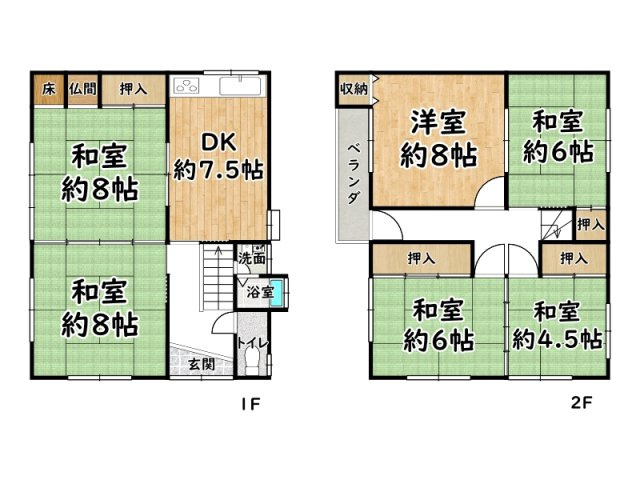 姫路市飾磨区恵美酒/中古戸建の間取り