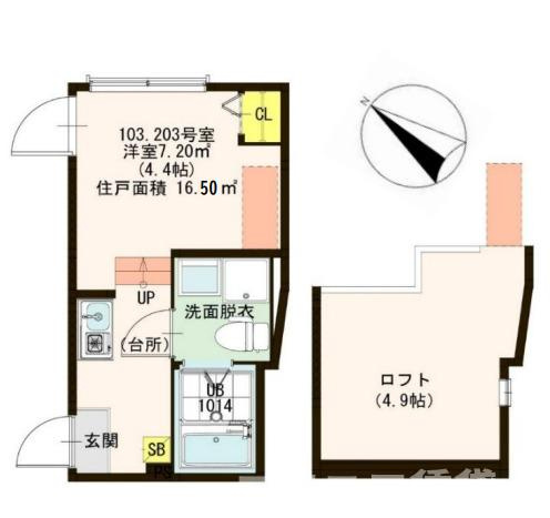 足立区足立２丁目のアパートの間取り|

