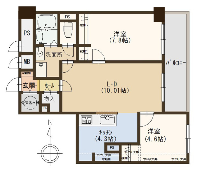 【間取り】 | ライオンズマンション昭代☆仲介手数料無料☆