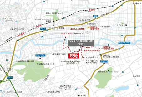 タマタウン菊陽南小西Ⅱ／３号棟の地図