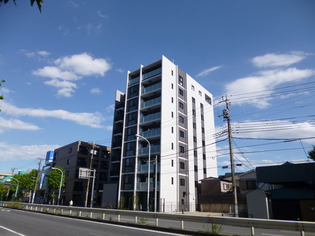 プリムベール新田の外観|オシャレでタイル張りの綺麗な外観です。