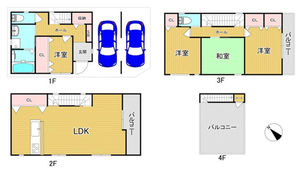 西淀川区中島一丁目戸建の間取り
