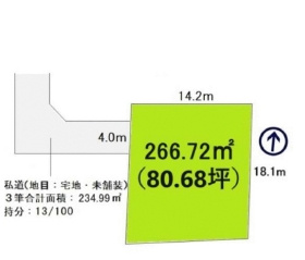川越市西小仙波　80坪売地の土地図
